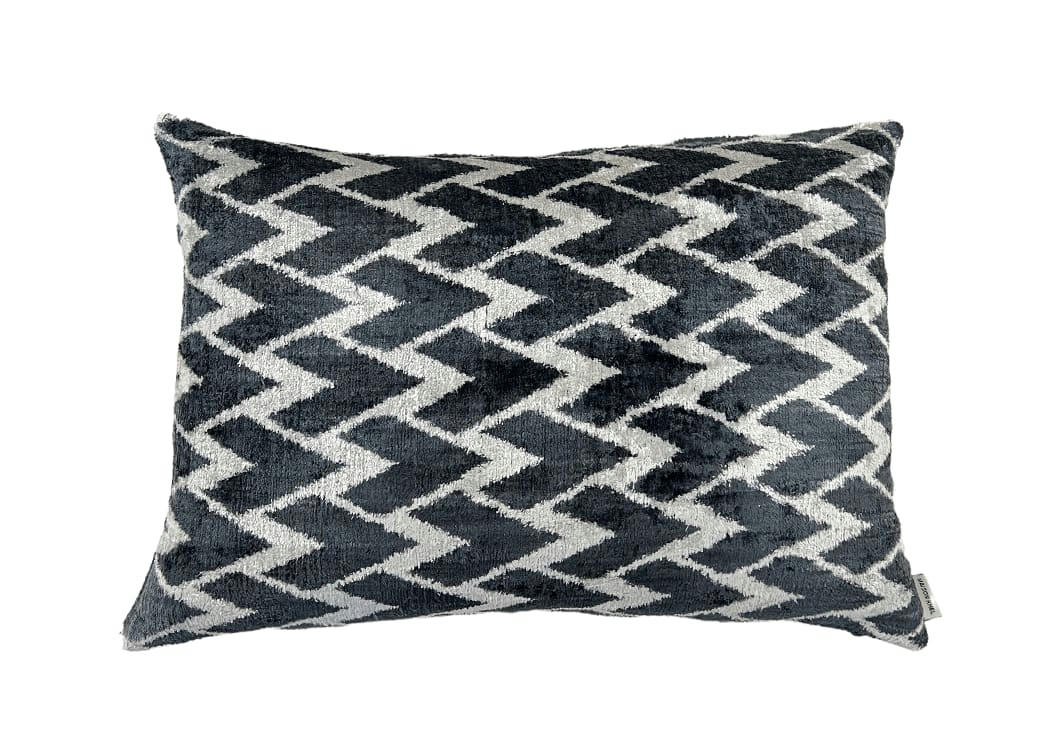 - Housse de coussin velours soie ikat   40x60 multicouleur