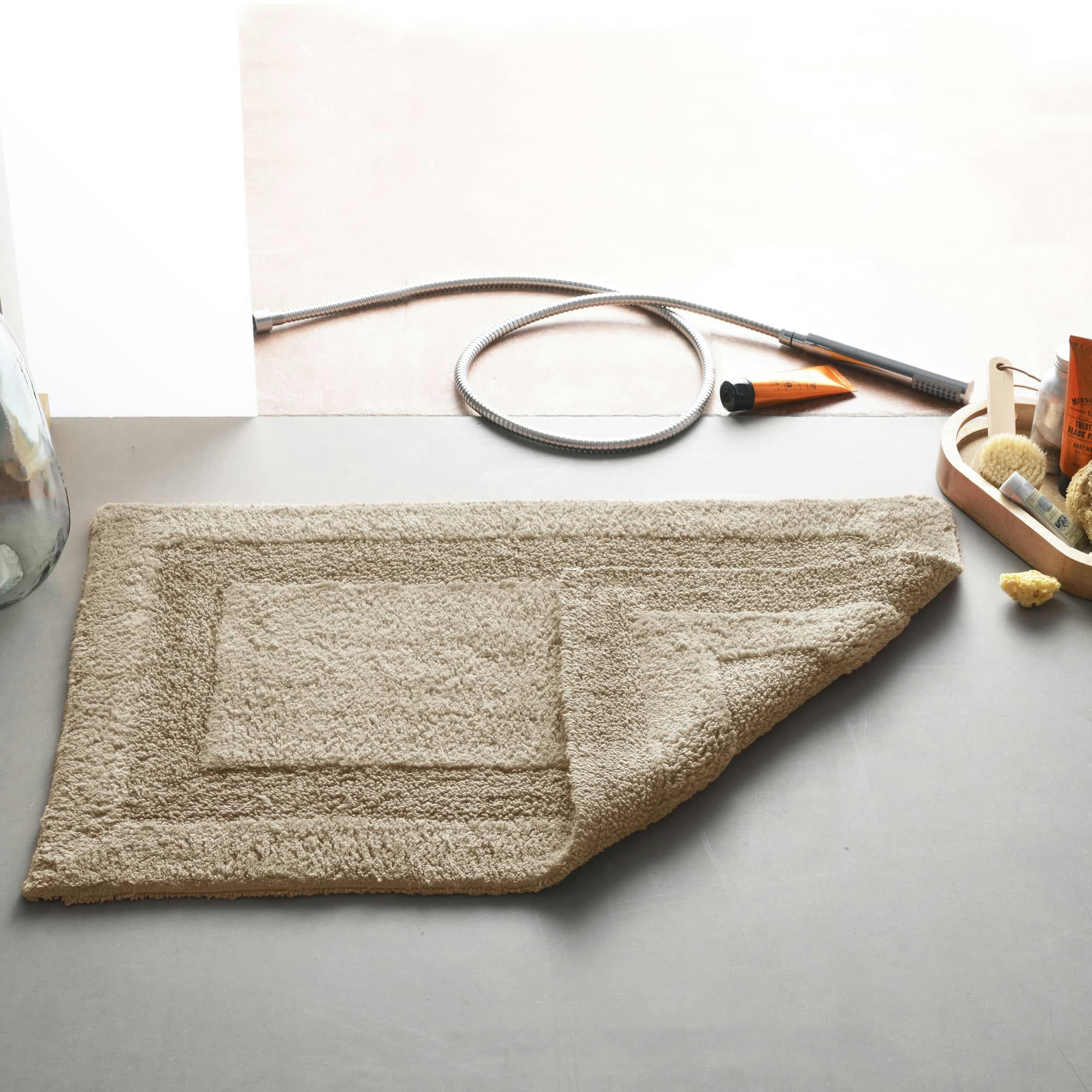 POSITAP - Tapis de bain beige 60x60 en coton