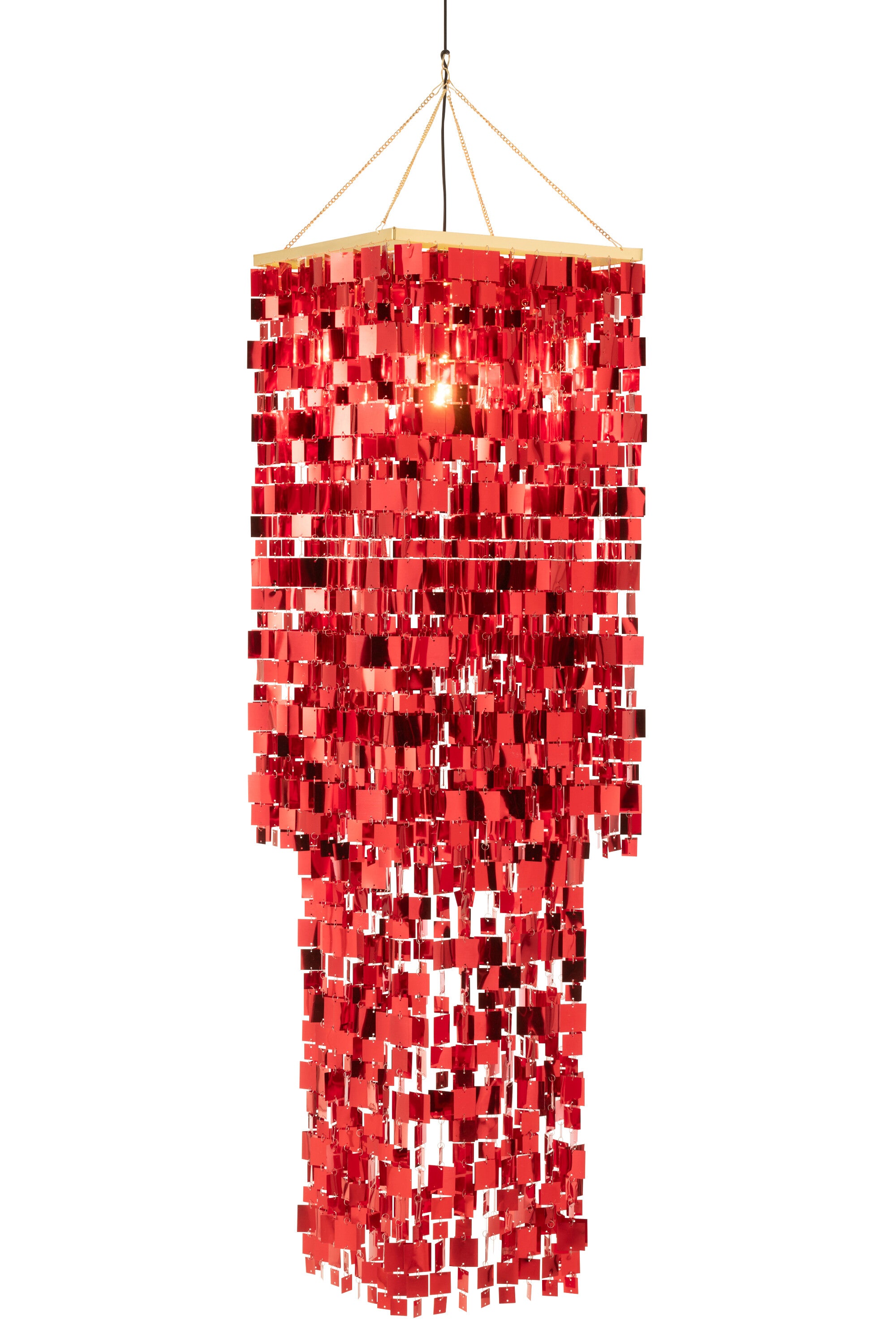 J-Line lampenkap Kandelaar Vierkant - pvc - rood - large