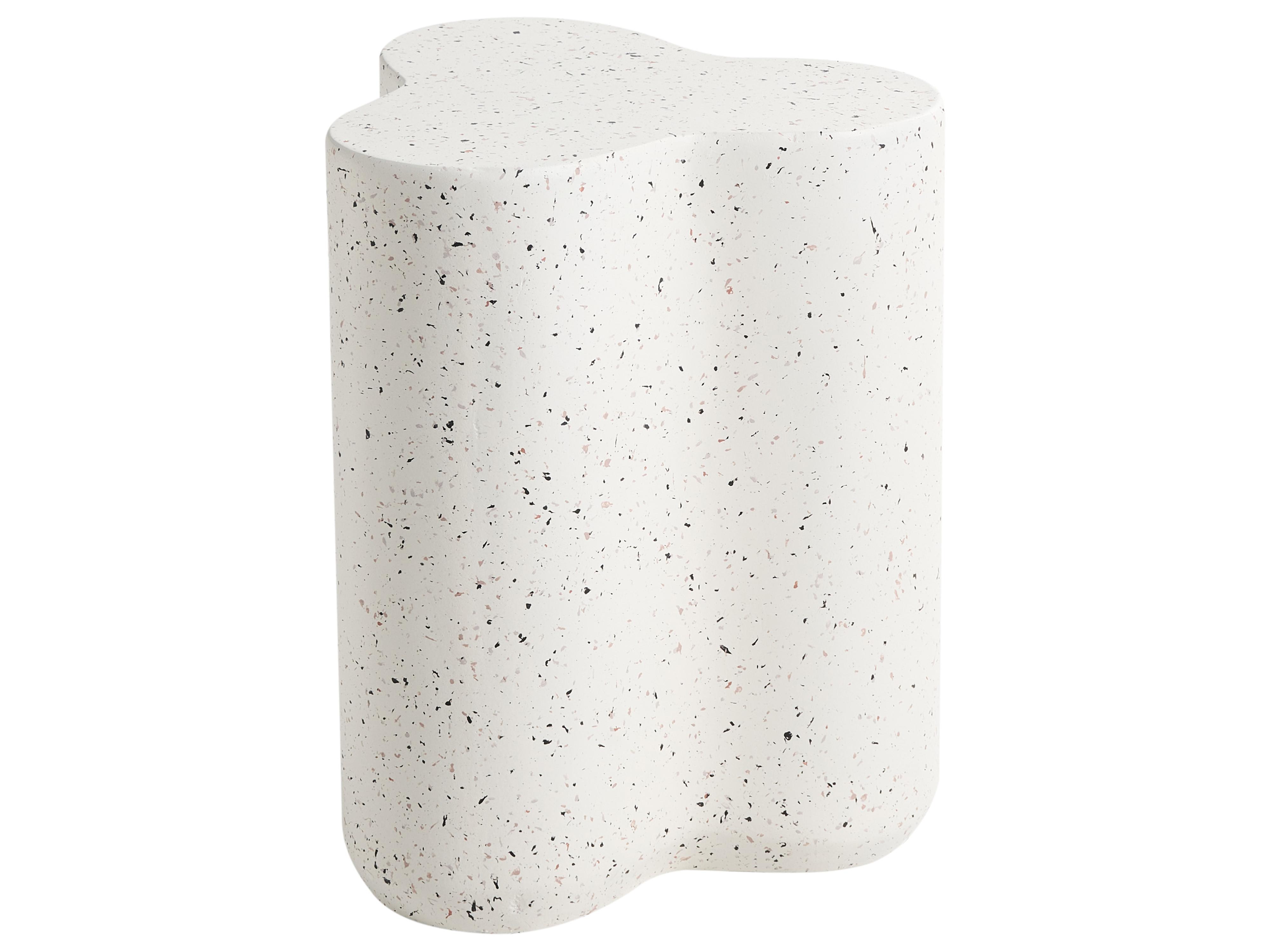 Side Table TELLARO 32 cm 37 cm Terrazzo Effect White Terrazzo