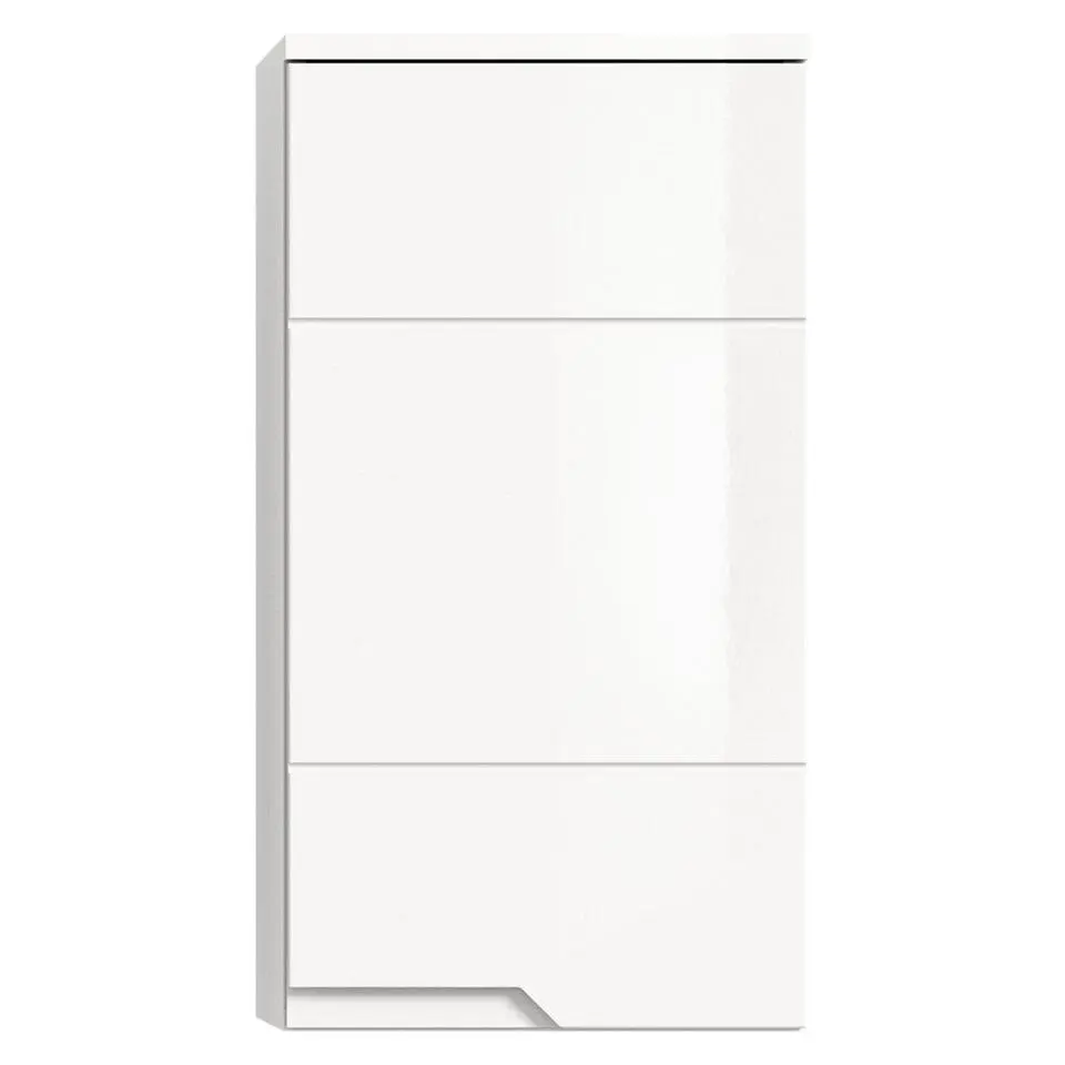 Hioshop Solero badkamerkast wandgemonteerd 1 deur wit hoogglans- wit
