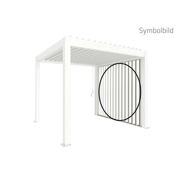 Pergola-Lamellenwand, Gr. 3,5m, BxHxT: 327,7 x 234,9 x 10,3 cm, weiß