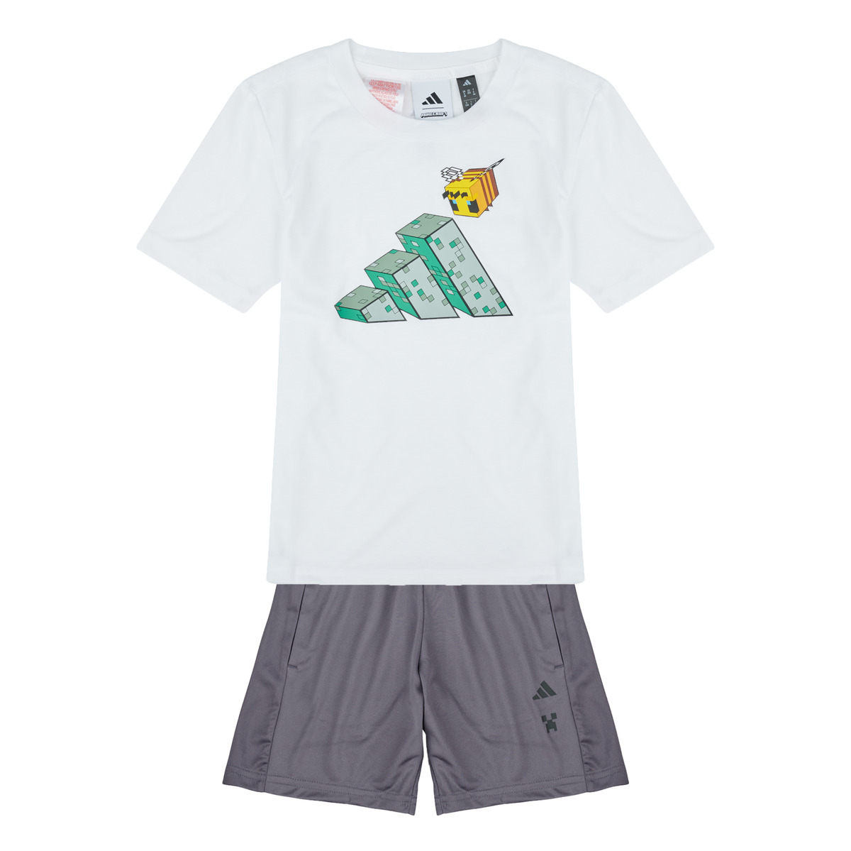 adidas - Essentials Tee Set Kids - White / Grey