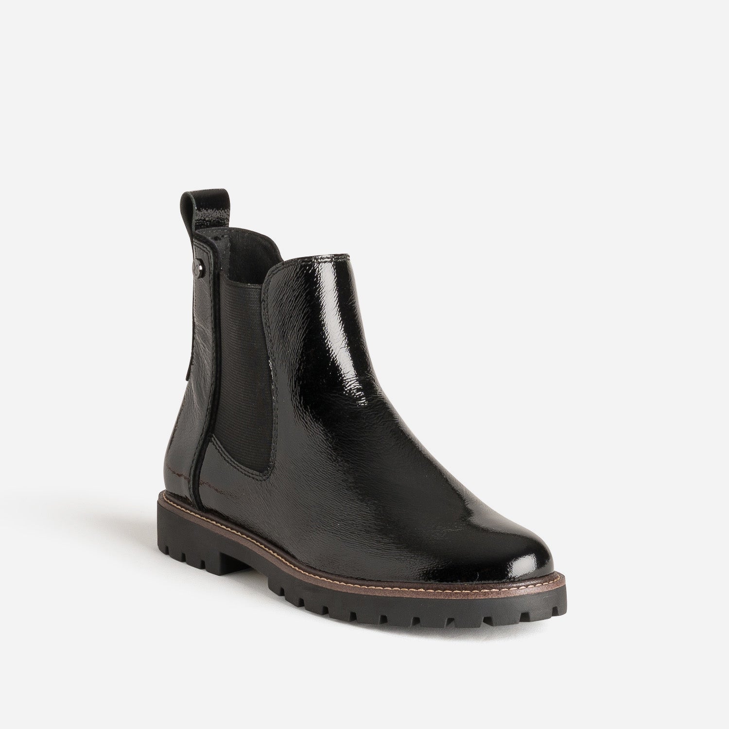 Chelsea boots CAPRICE noir cuir verni
