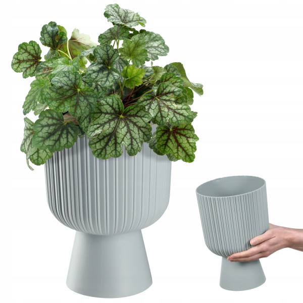 Kadax Doniczka Osłonka Plastikowa Gazon 18cm Szara