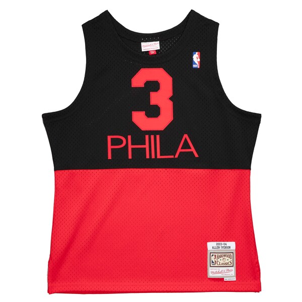 Allen Iverson Philadelphia 76ers 2003/04 Hardwood Classics Reload 2.0 Swingman Jersey - Black