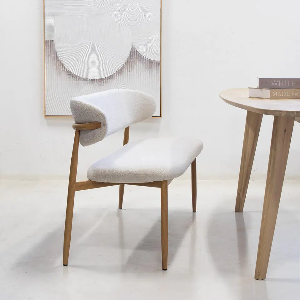 Eetkamerbank Beige/Naturel - Zithoogte 47cm - 160x55x77cm - Alexia