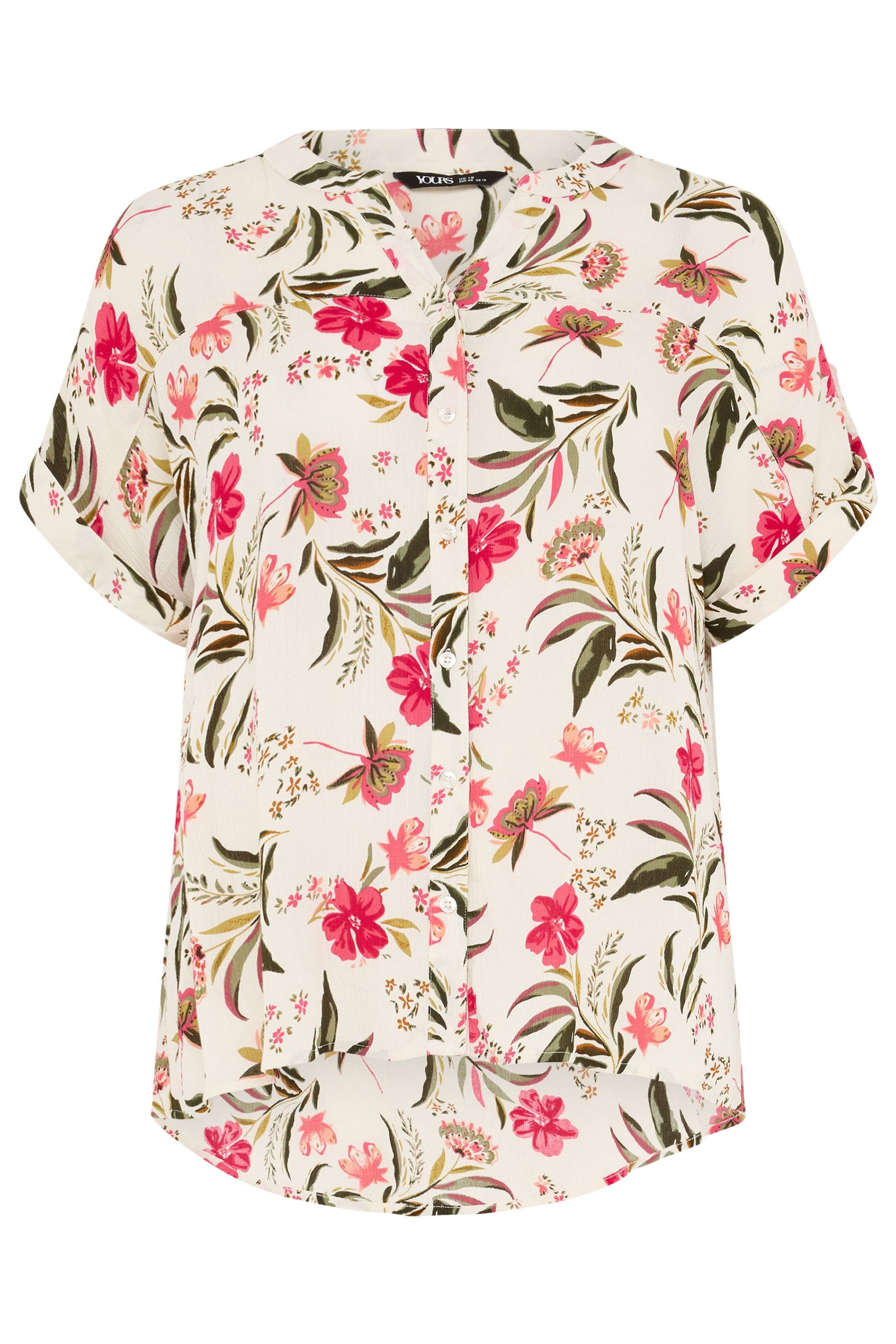 Yours Floral Button Up Blouse