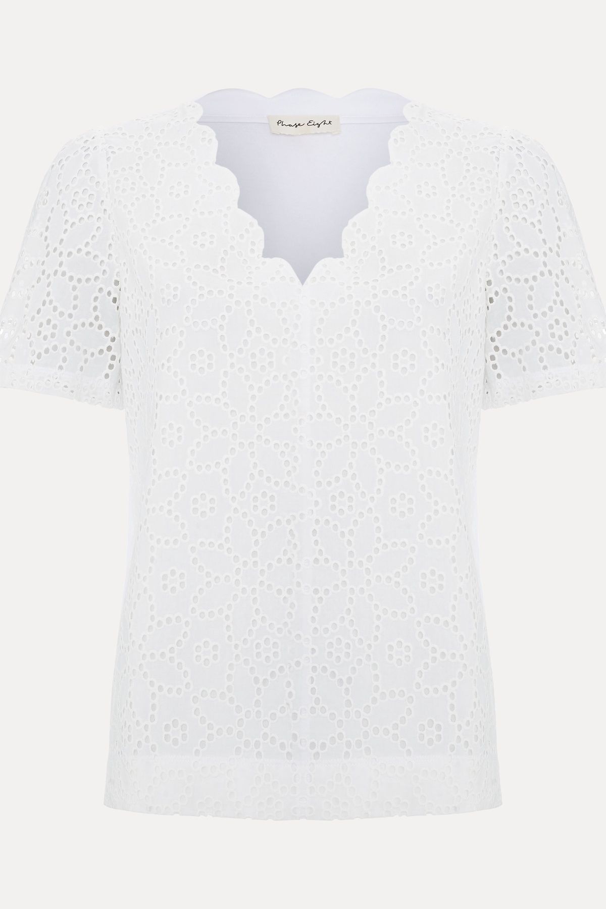 Phase Eight Freya Scallop V-Neck T-Shirt