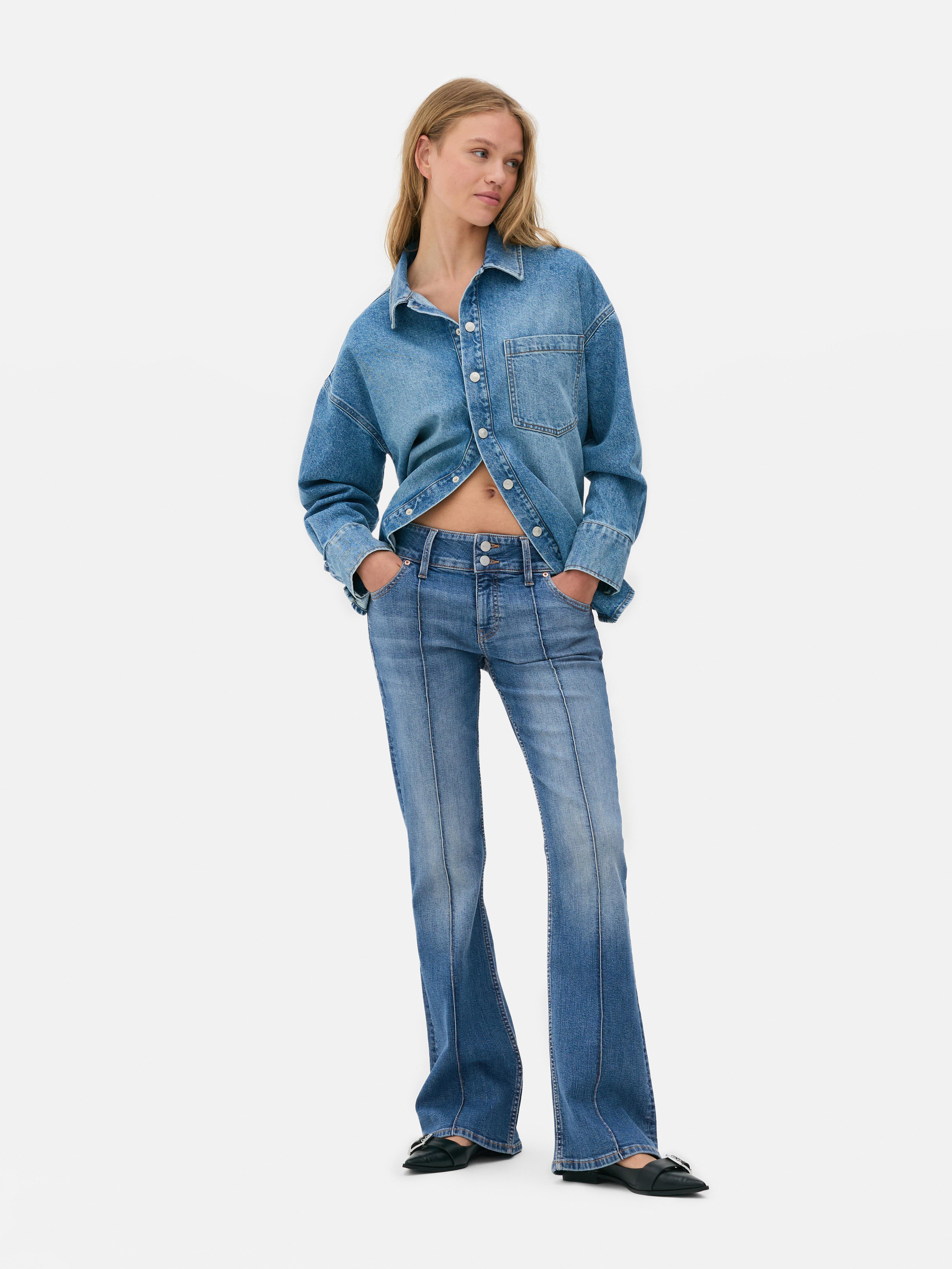 Flared Pintuck Jeans