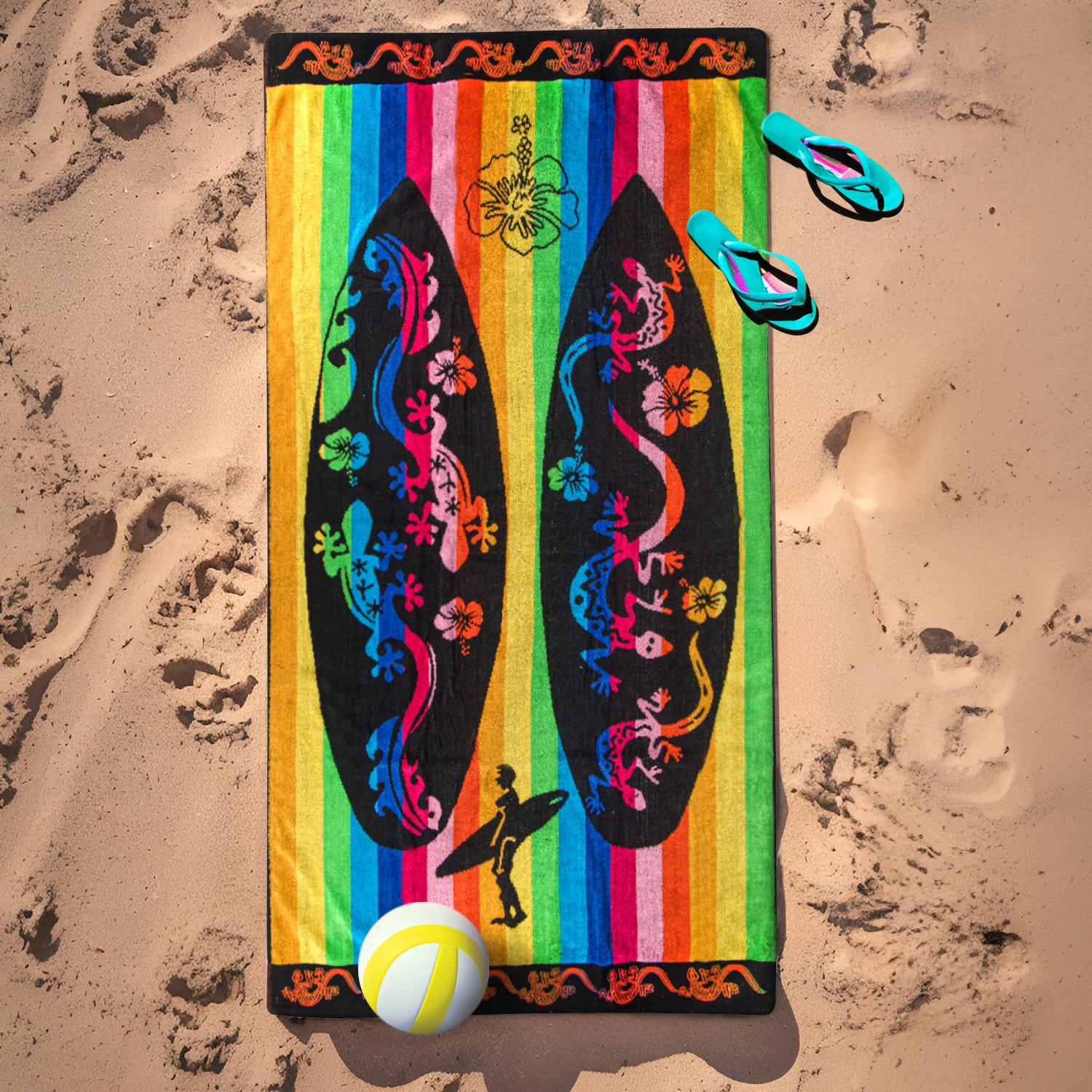 Telo mare 90x165 cm surf arcobaleno