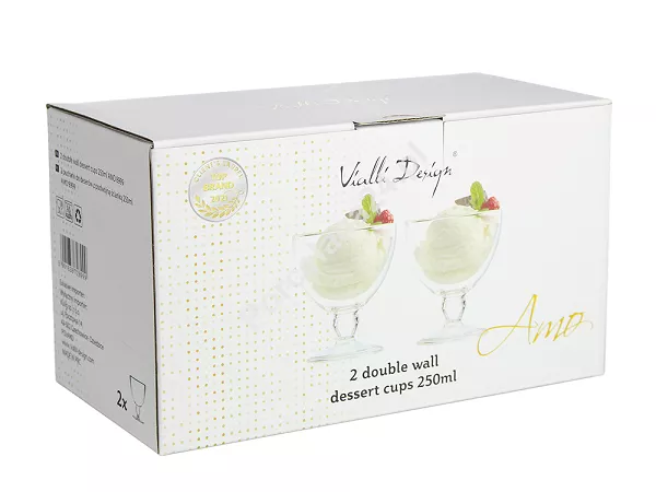 Kpl. pucharków do lodów z podwójną ścianką ok. 250 ml (2 szt) Vialli Design Amo - 1K.AMO.8999