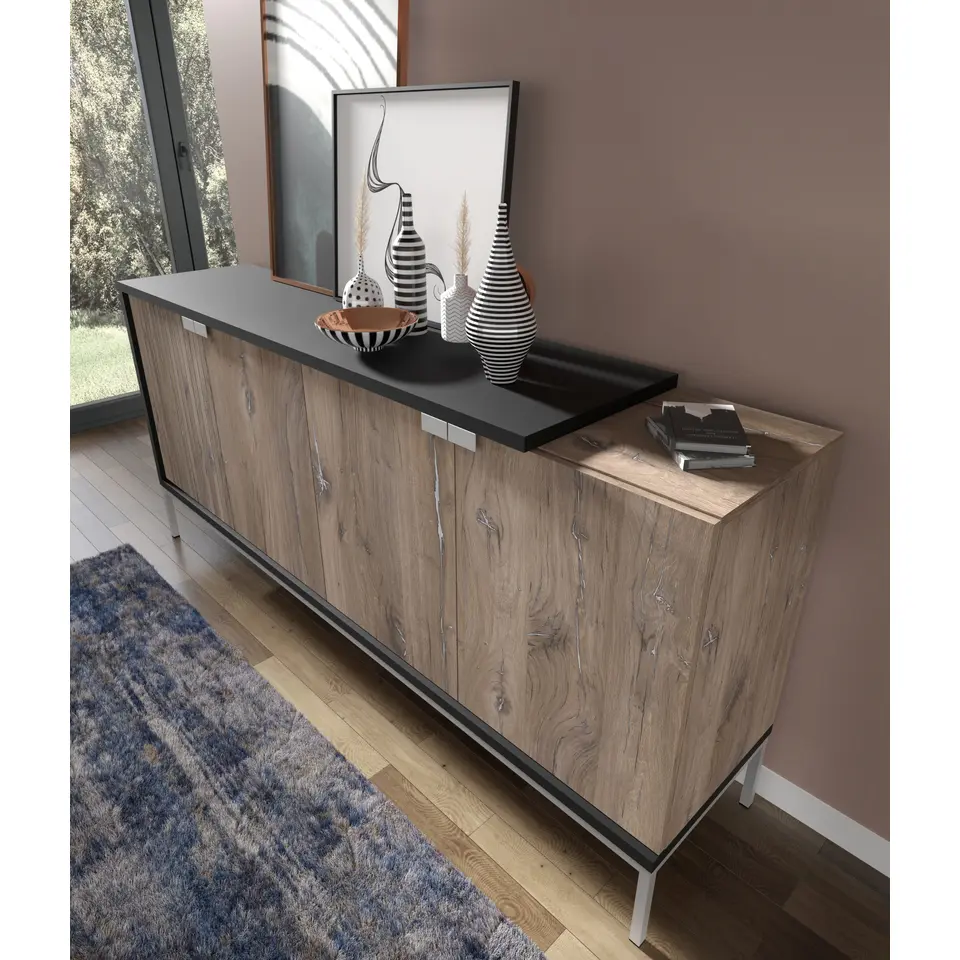 TOLEDO dressoir 190 cm 4D flagstaff eiken