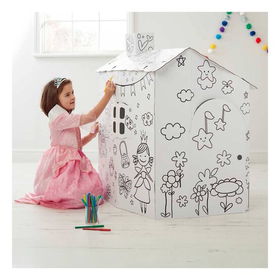 Colour-In Cardboard Playhouse 90cm