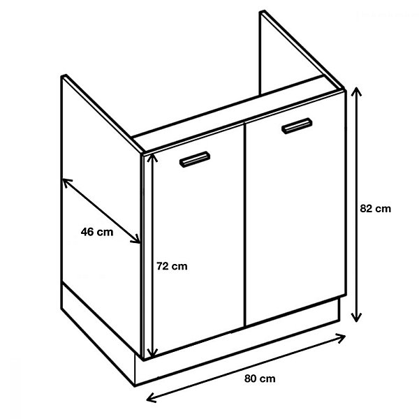 Cuisineandcie - Meuble sous-évier Eco Chene Naturel 2 portes L 80 cm
