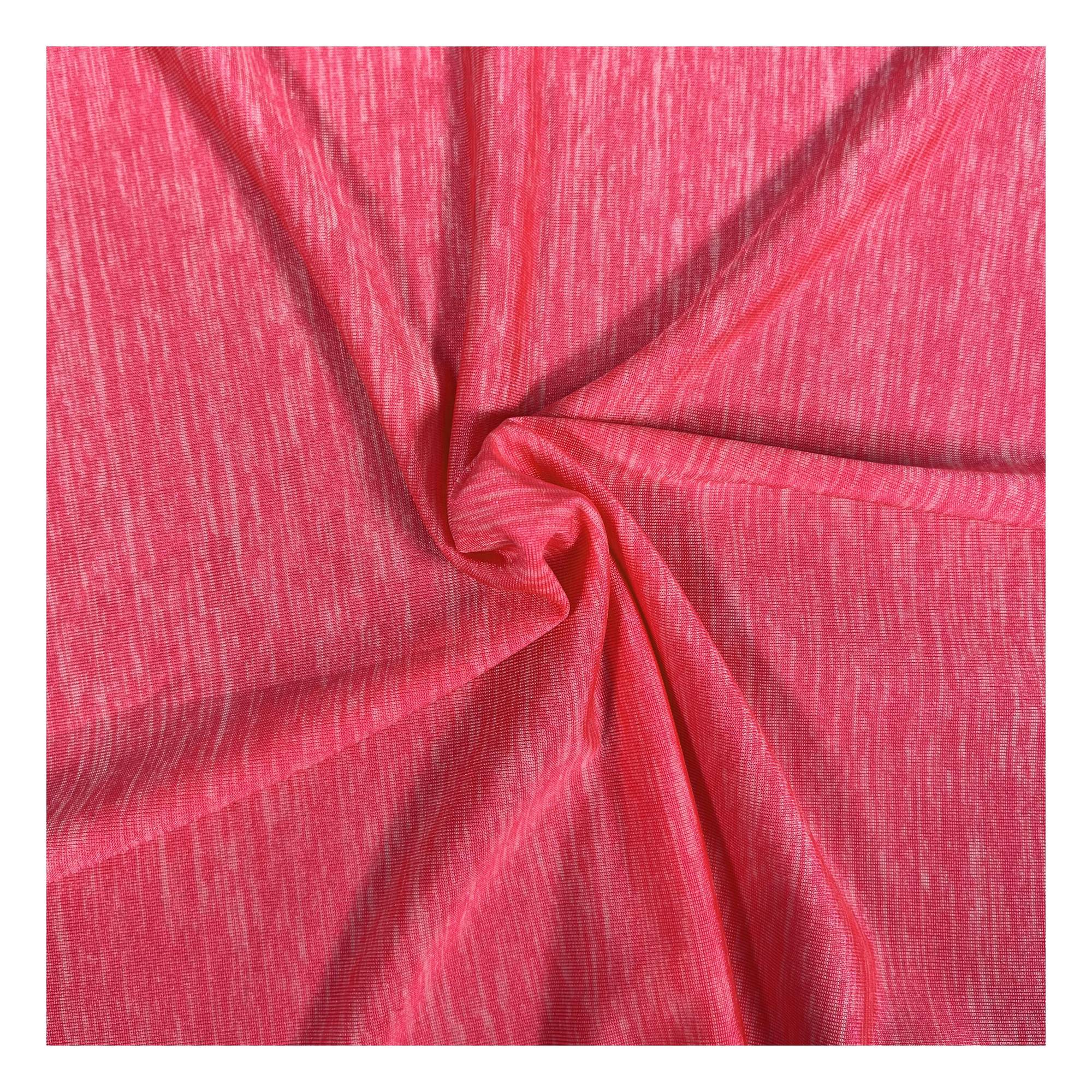 Fluorescent Pink Stretch Slub Fabric by the Metre