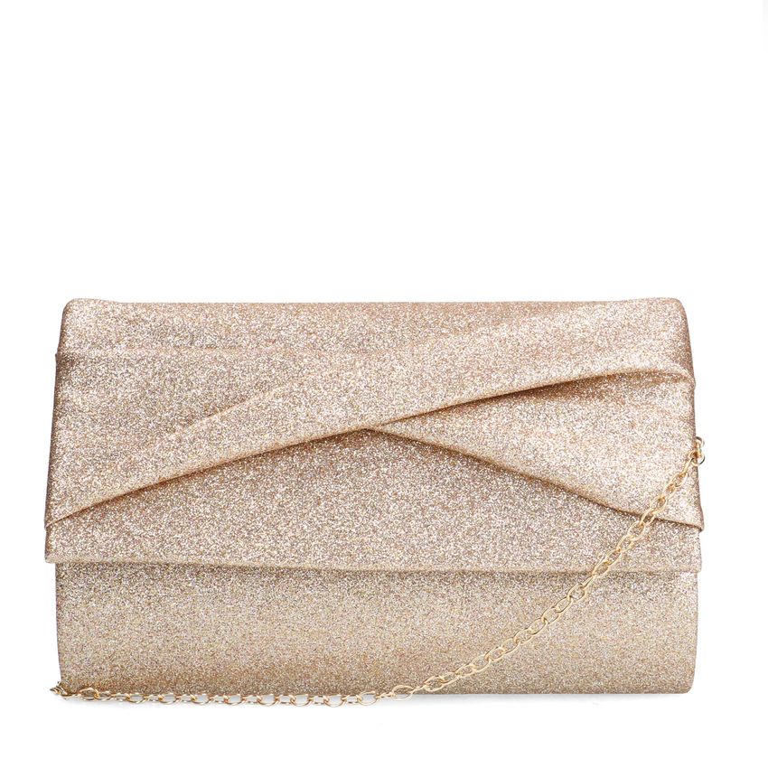 Manfield Gouden glitter clutch