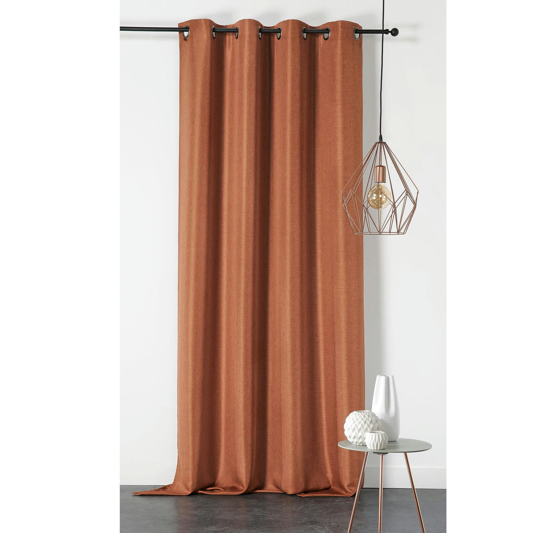 - Rideau tamisant amsterdam polyester marron clair 145x240 cm