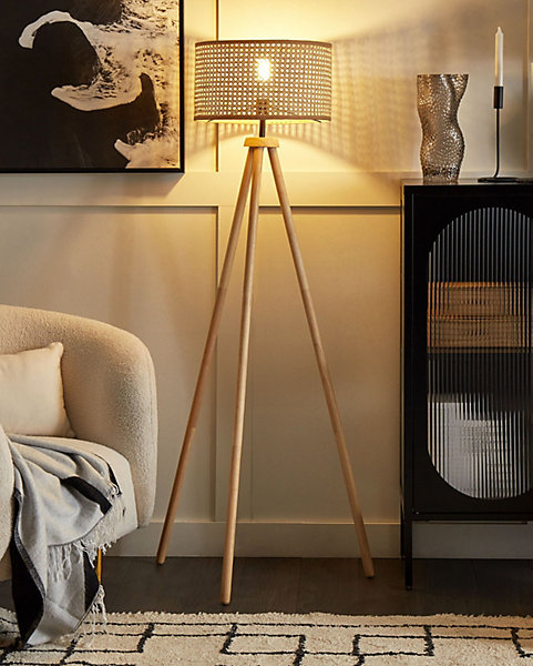 Lampadaire PENTON Rotin Naturel