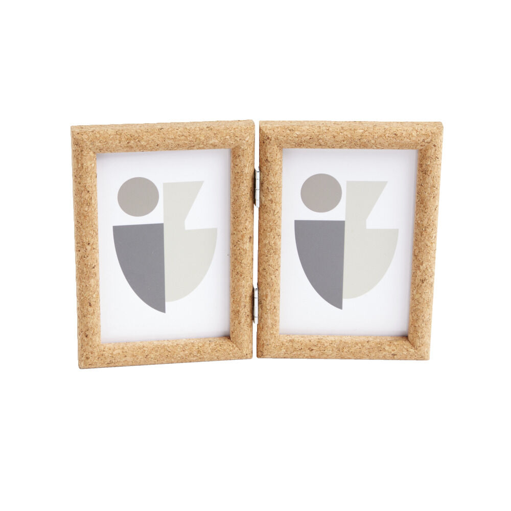 Cadre photo double en bois 25x17cm pour photo 10x15cm