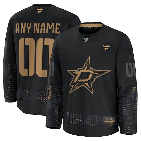 Dallas Stars  2024 Military Appreciation Personalized Long Sleeve Practice Jersey - Black
