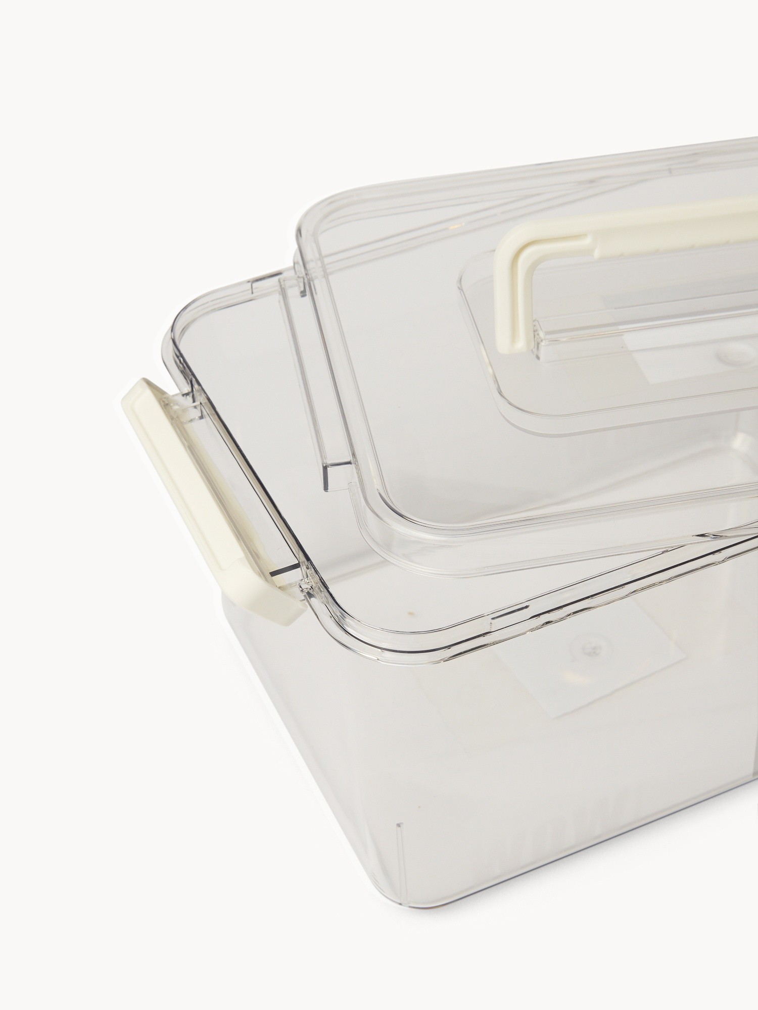 Contenitore in plexiglass con coperchio manico e maniglie - Prezzo di lancio