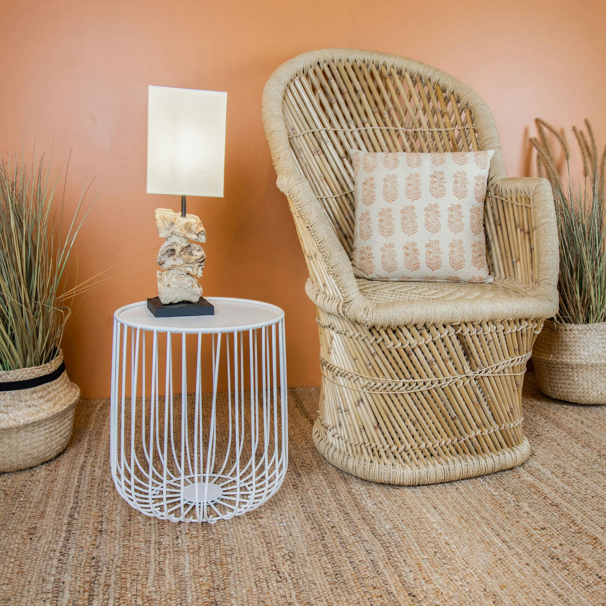 JACKSON - Table d'appoint en métal blanc Ø36cm