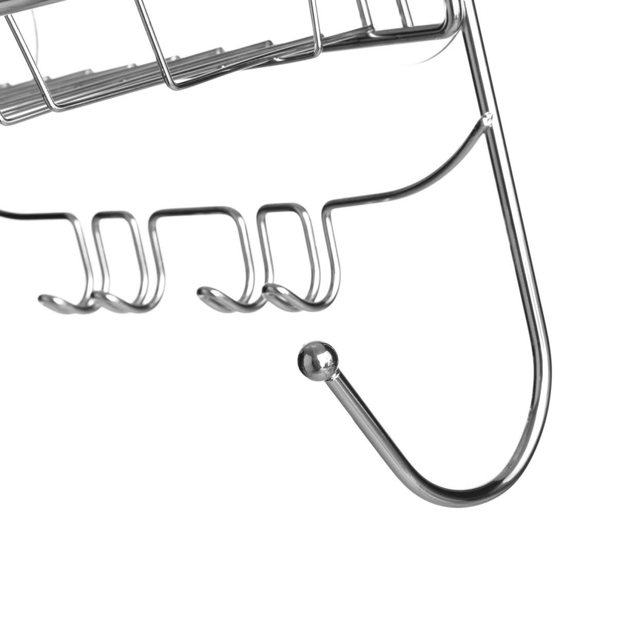 DOUBLE - Étagère de douche à suspendre en métal chromé