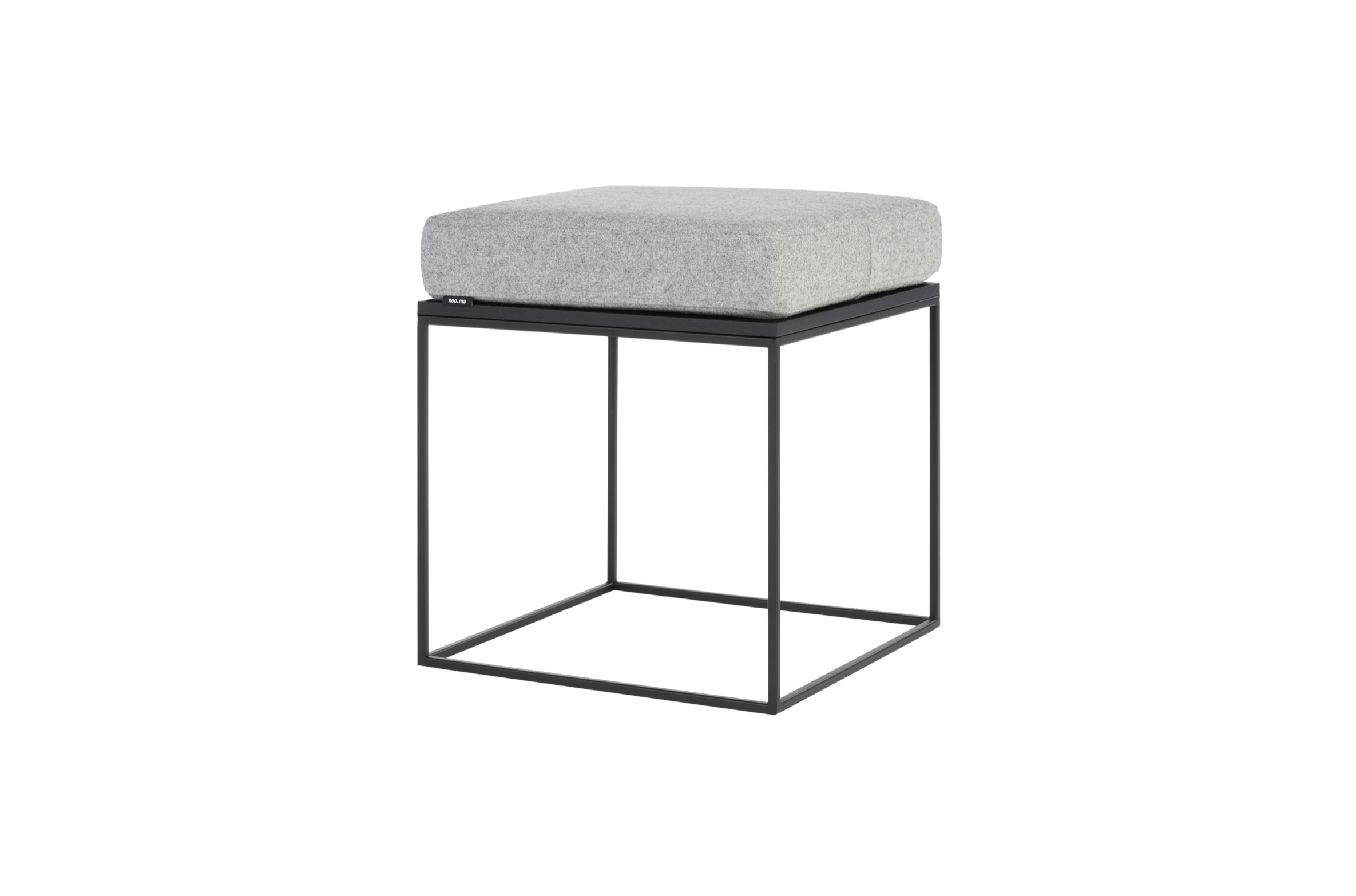 noo.ma FEO Poef - Black Oak / Universal Grey Wool