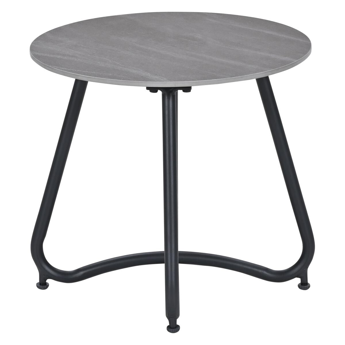 Garden Impressionsbijzettafel Fons Ø45xH41 cm – carbon black - Centostone Napoli sand