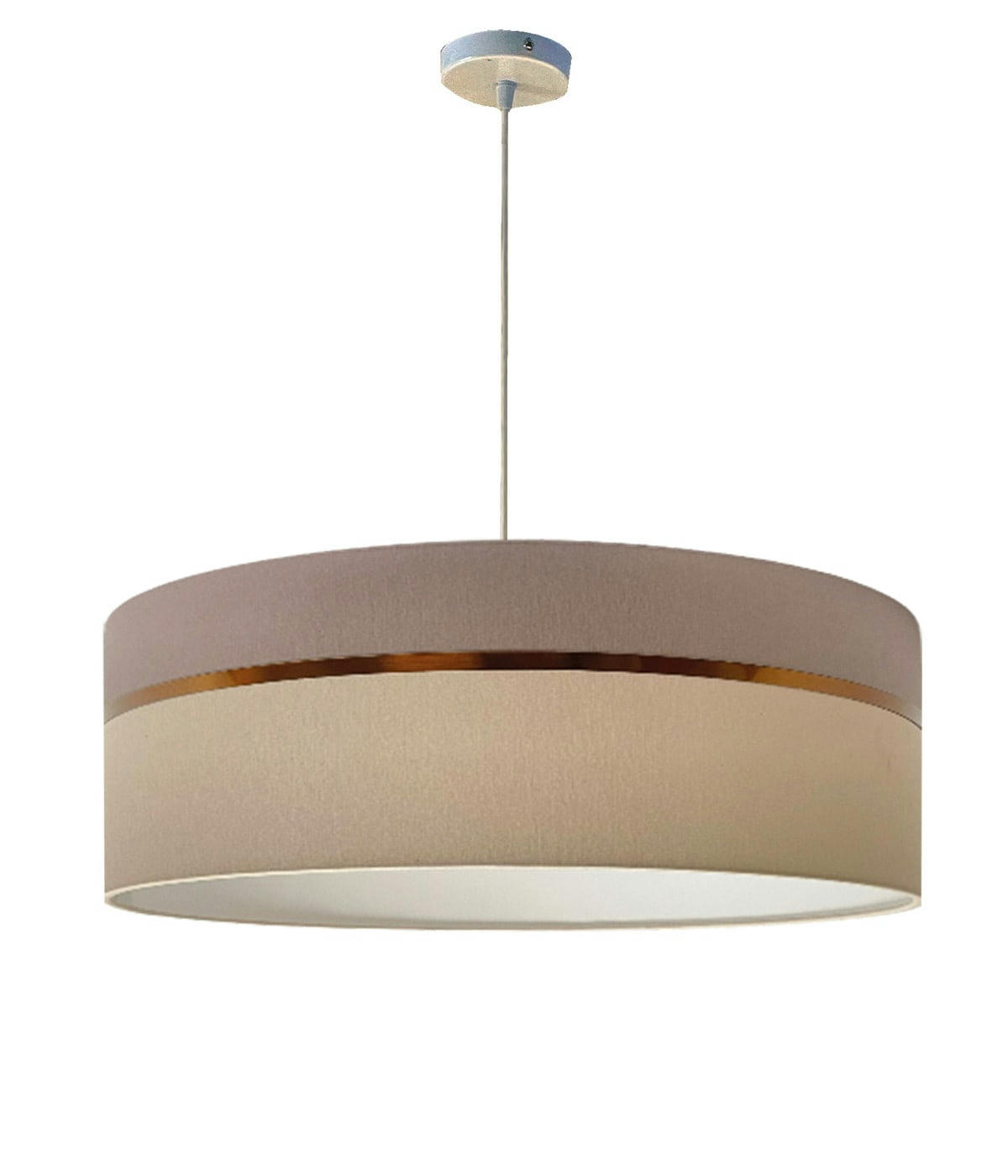 KHARANI - Suspension bicolore taupe & beige D: 65 x H: 25