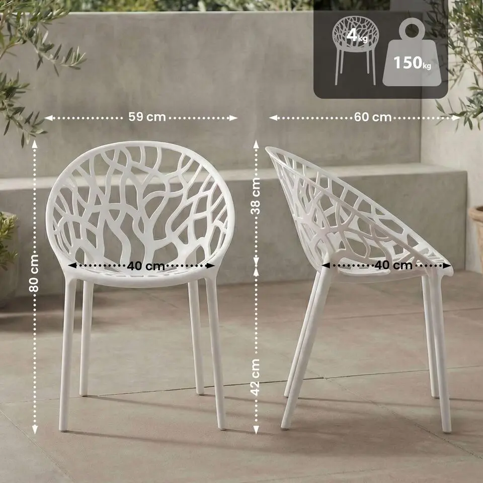 CLP Tuinstoel Hope Kunststof - wit