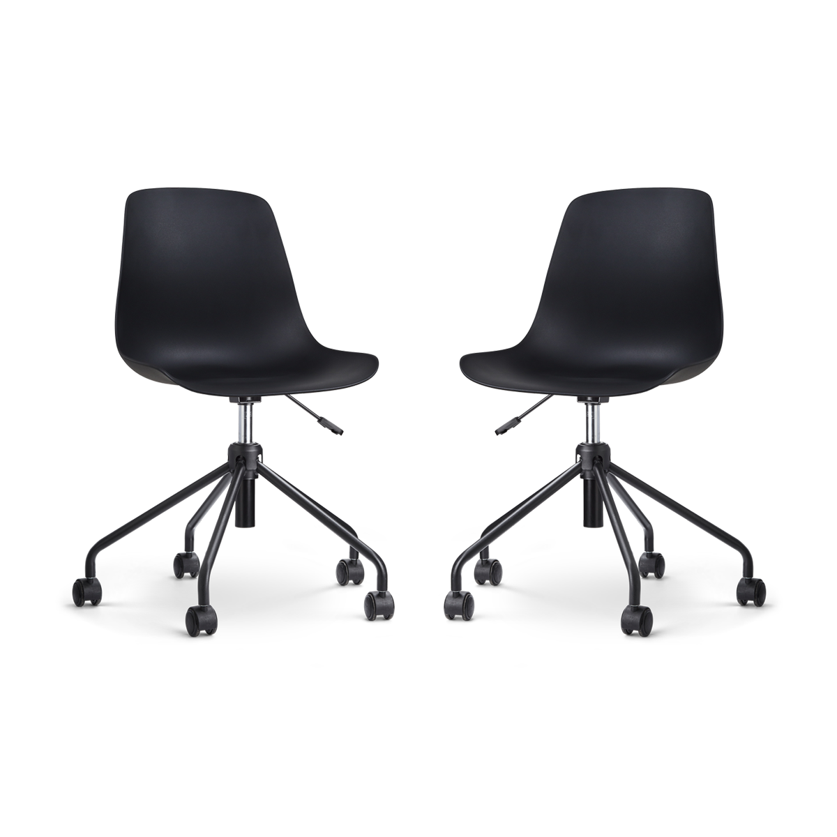 Nolon Nout-Pip Bureaustoelen Set van 2 - Zwart - Zwart Onderstel
