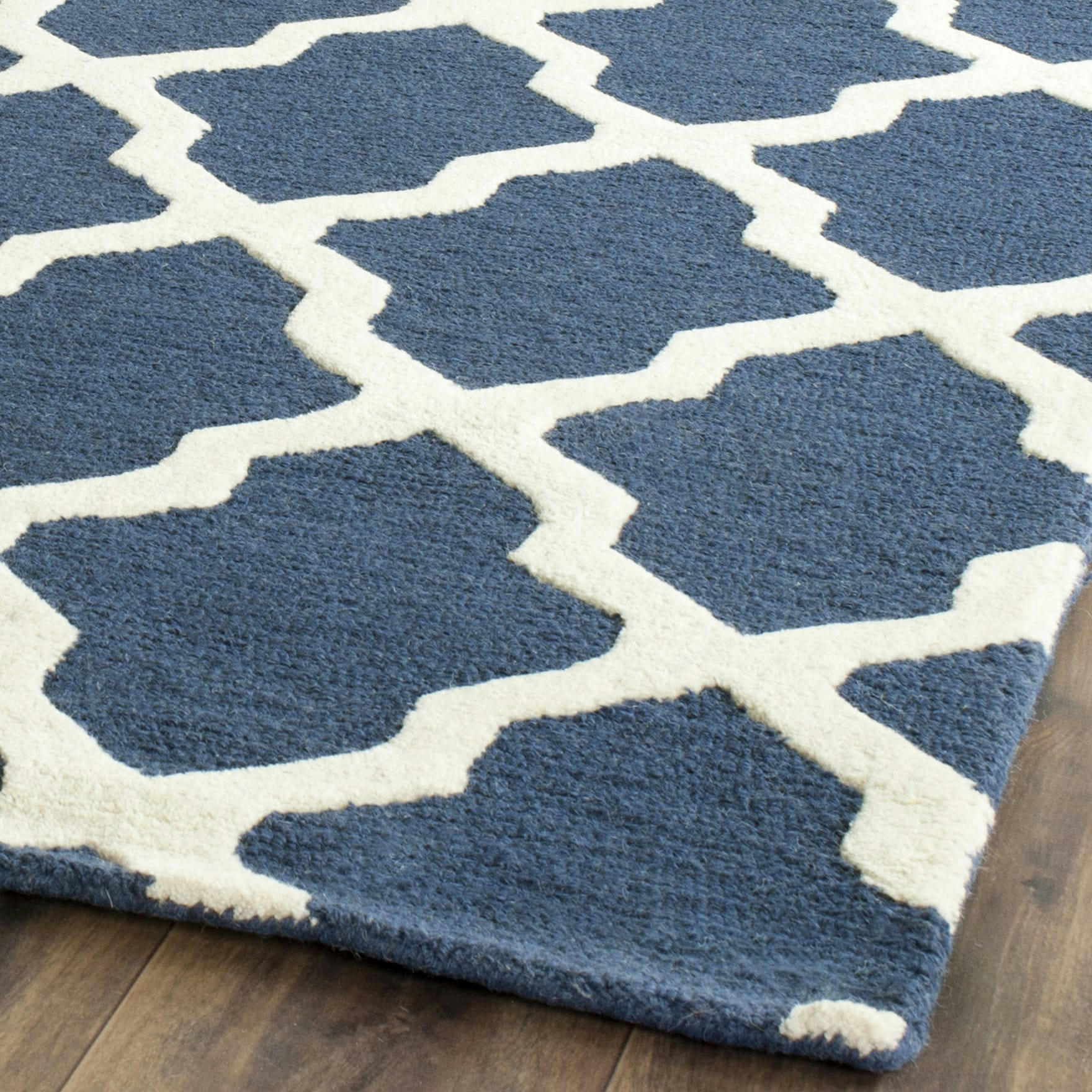CAMBRIDGE - Tapis de salon interieur en bleu marine & ivoire, 152 x 244 cm