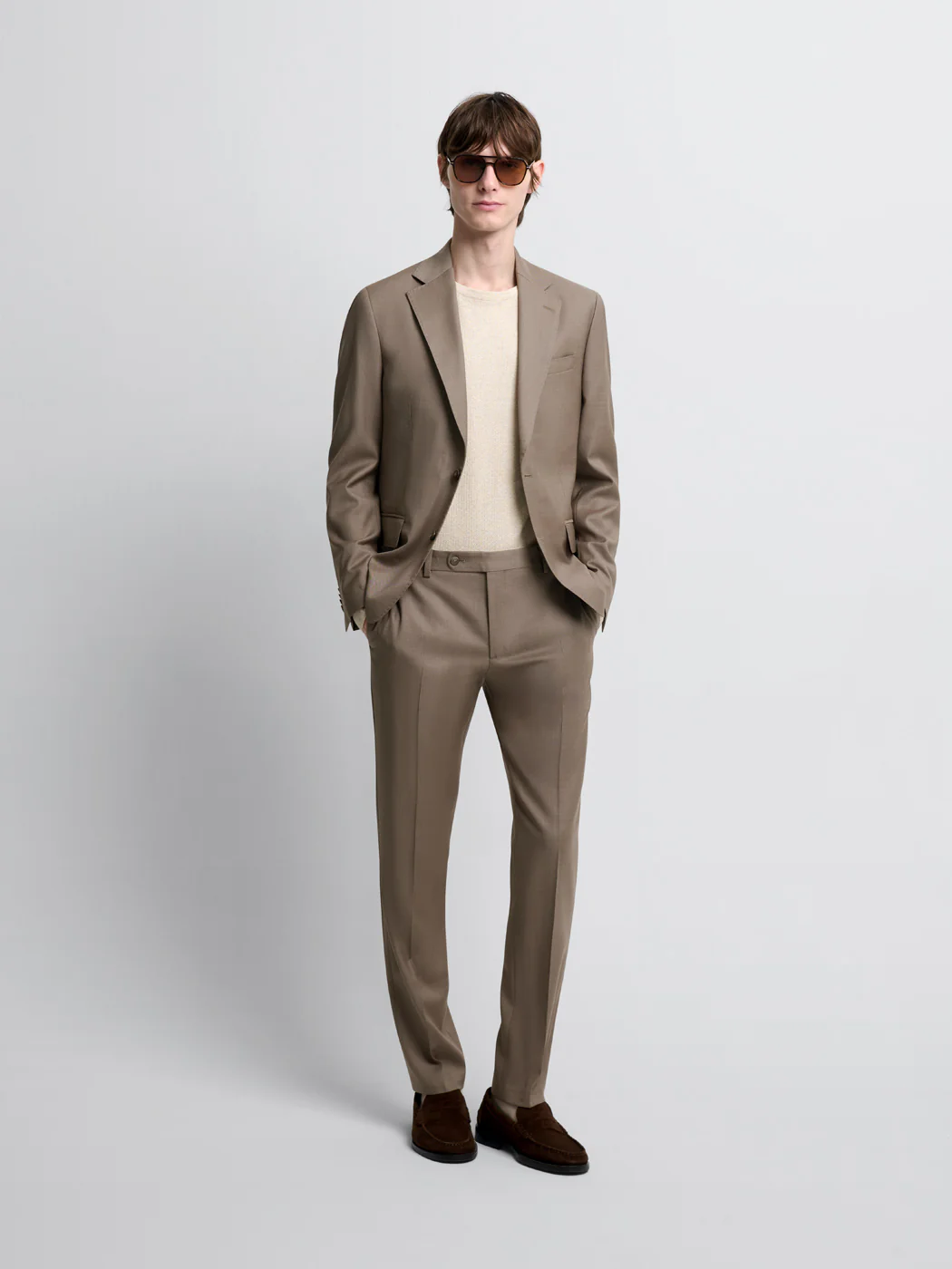 Pantalon de costume slim en laine