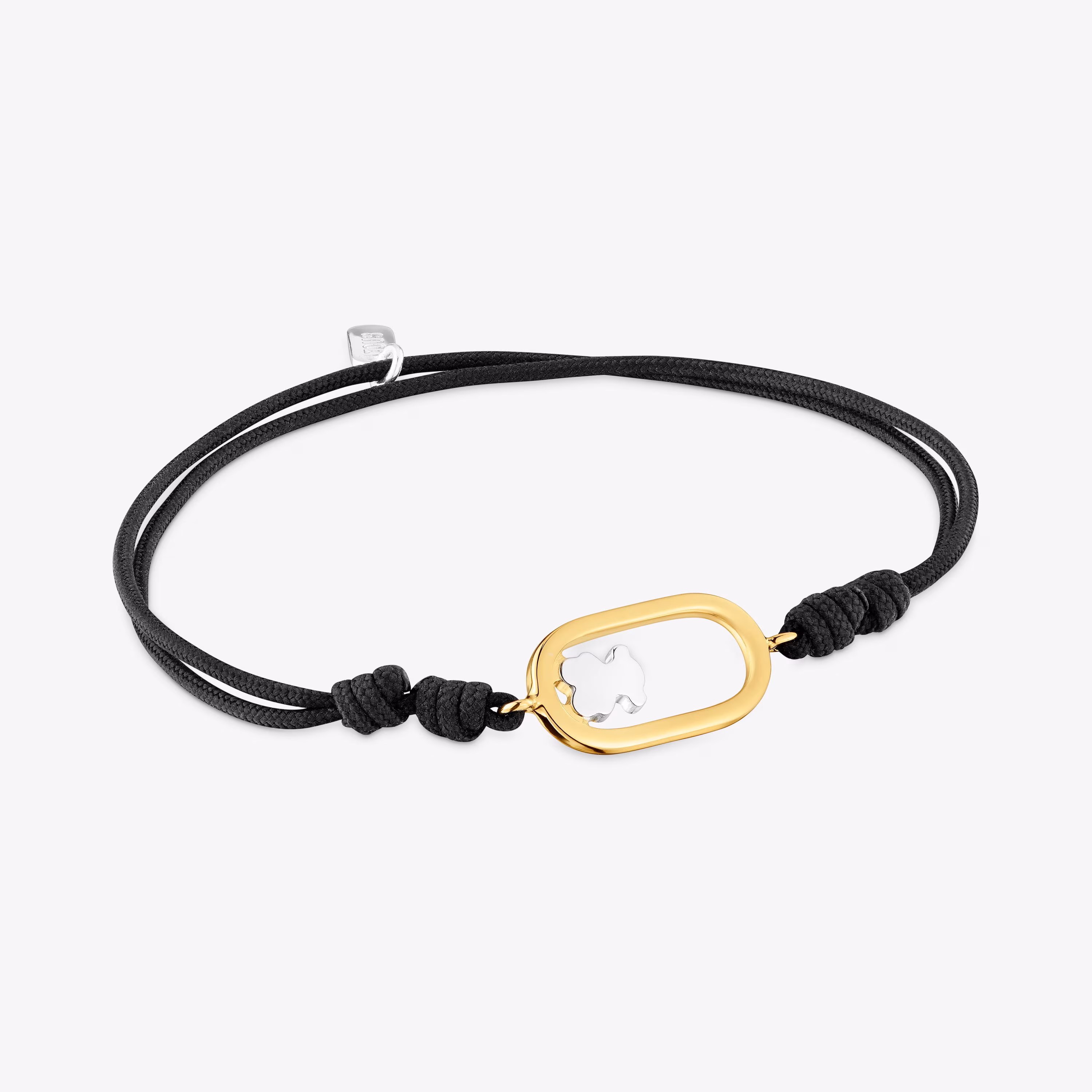 Pulsera de nylon negro bicolor Camille