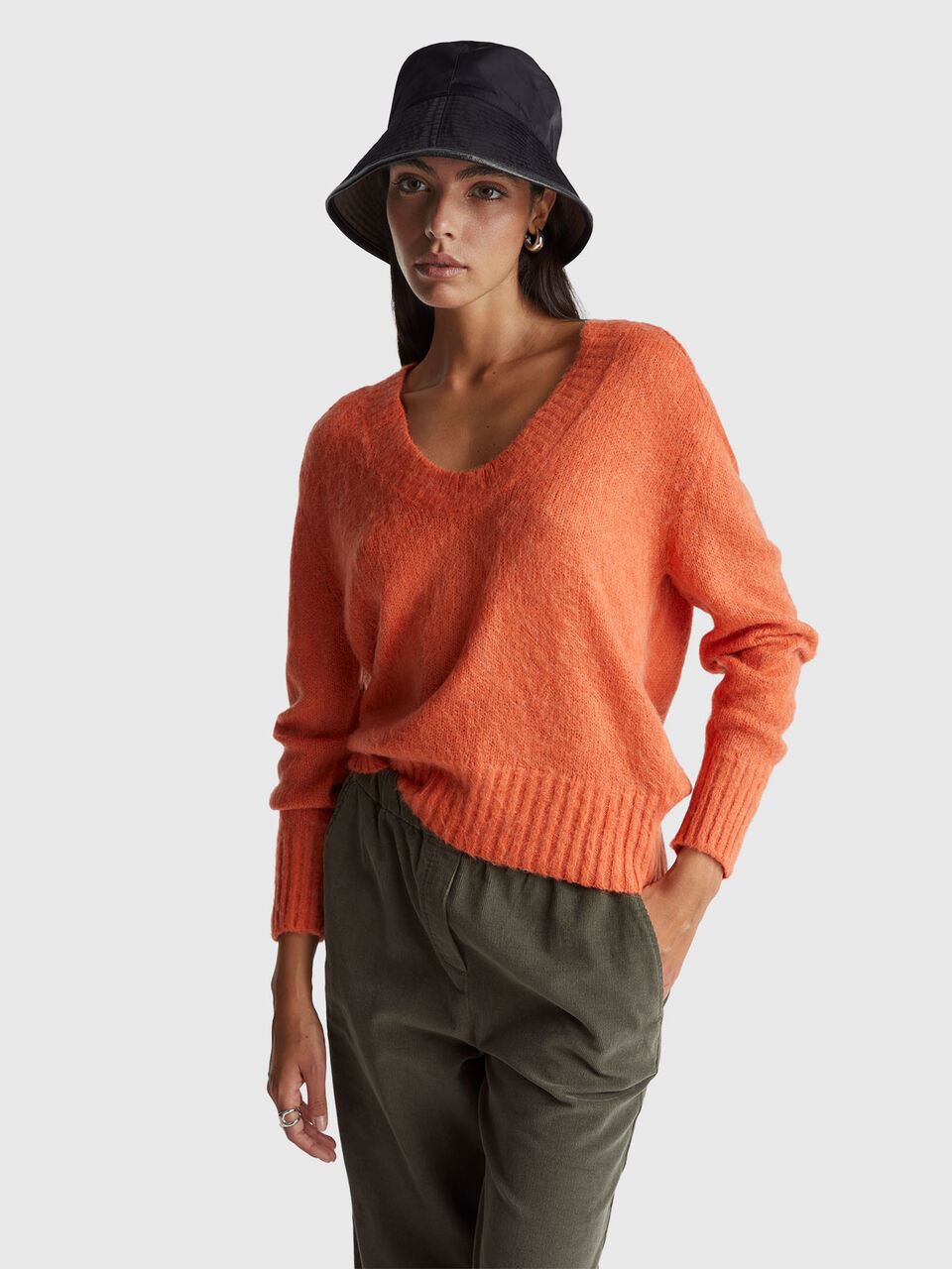 Warm sweater in mohair blend