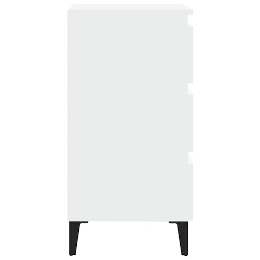NNEVL Bed Cabinet with Metal Legs White 40x35x69 cm