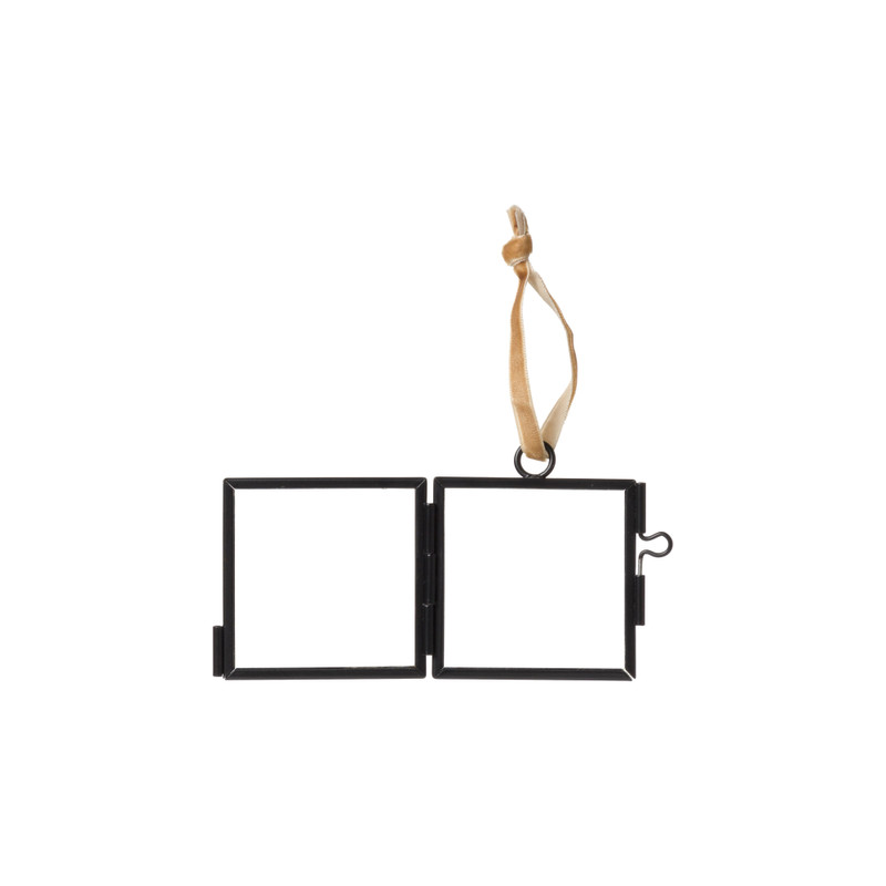 Mini fotolijstje hangend - zwart - 6x6 cm