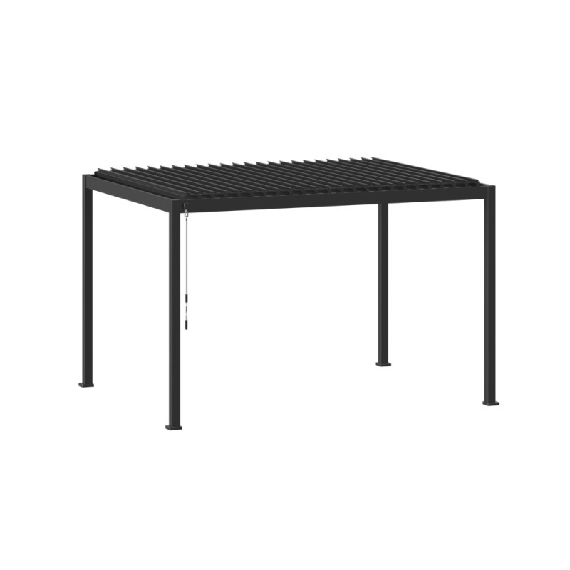 Pergola bioclimatique Evora en aluminium graphite 3,92 x 3,01 x 2,5 m