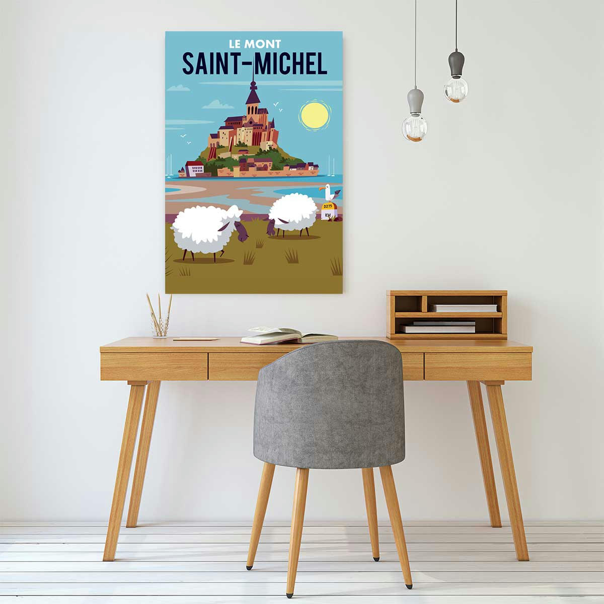 - Tableau mont saint michel imprimé sur toile 40x60cm