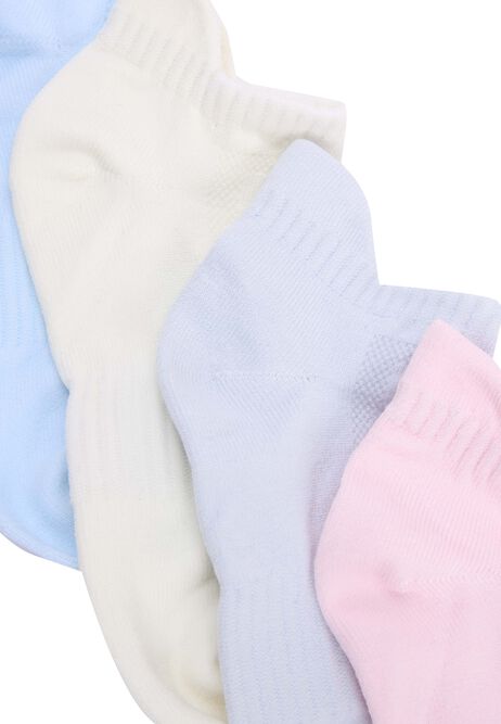 Womens 4pk Blue Microfibre Trainer Socks