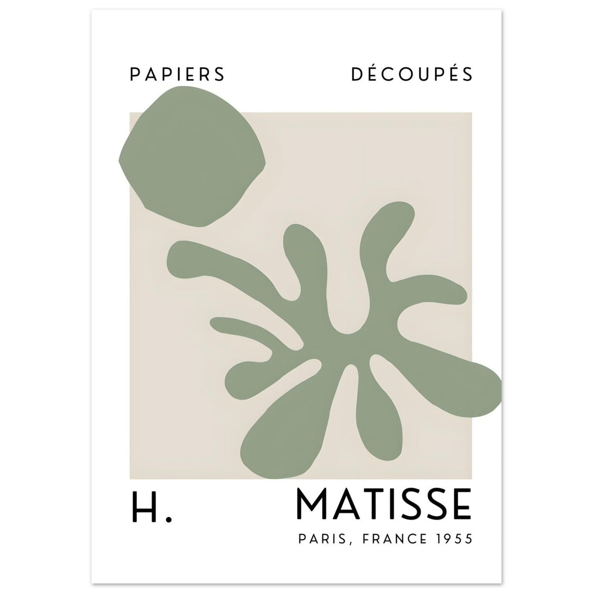 Artfulprints Poster Matisse – Echoes of the sea  - 50x70 cm - Groen