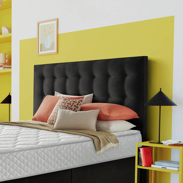 Silentnight Alaro Fabric Small Double Headboard - Charcoal