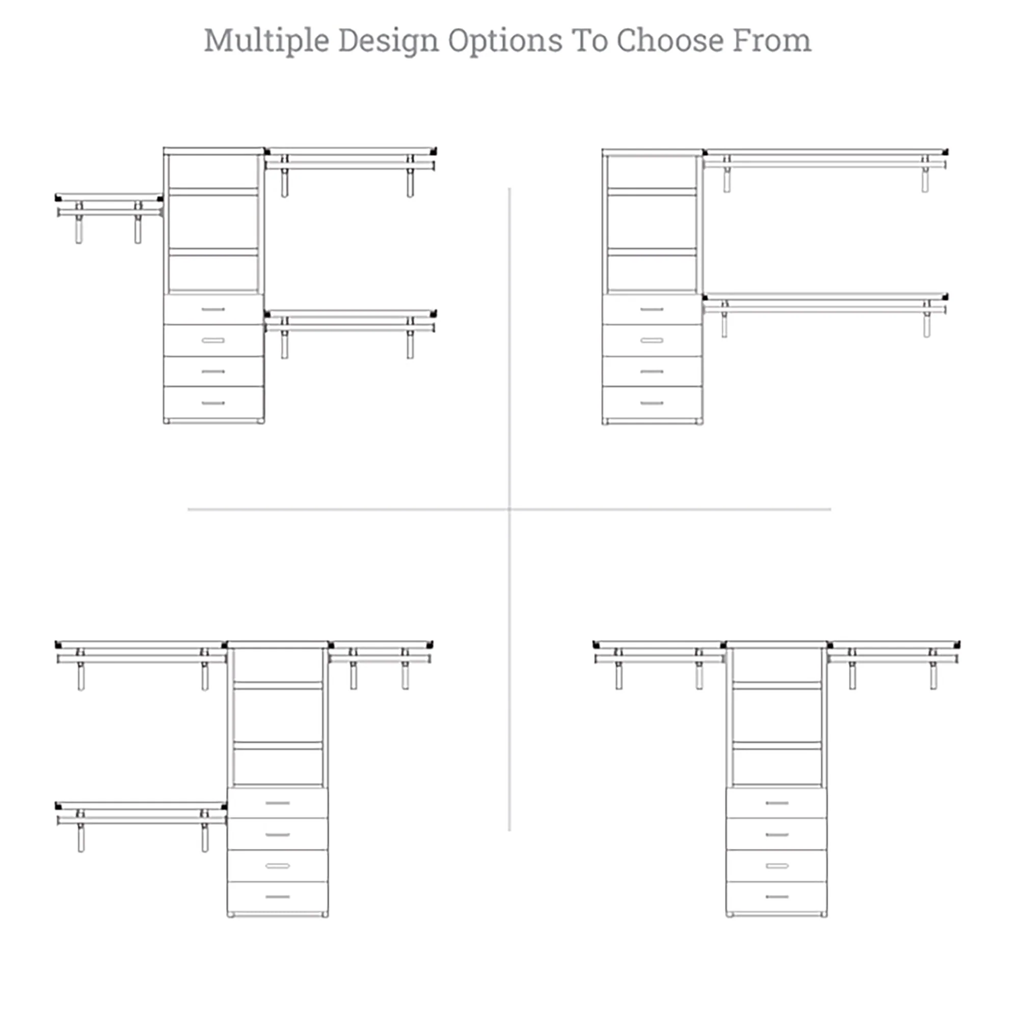 John Louis Home Solid Wood Reach-In Closet System with 4 Drawers Red Mahogany