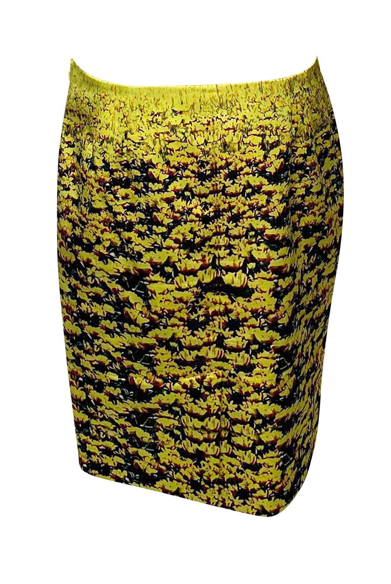 Mary Katrantzou Preloved Flower Field Skirt in Yellow Polyester