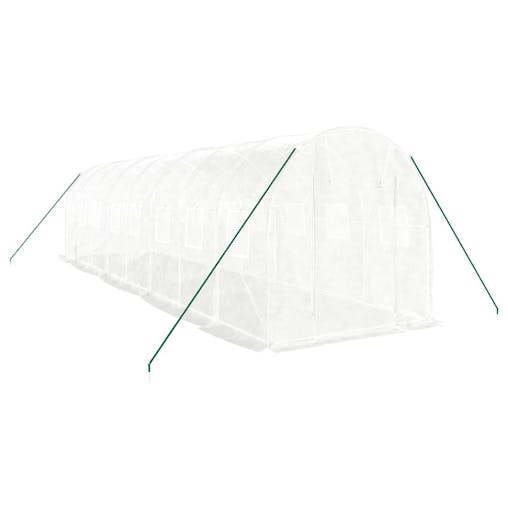 NNEVL Greenhouse with Steel Frame White 16 m&sup2; 8x2x2 m