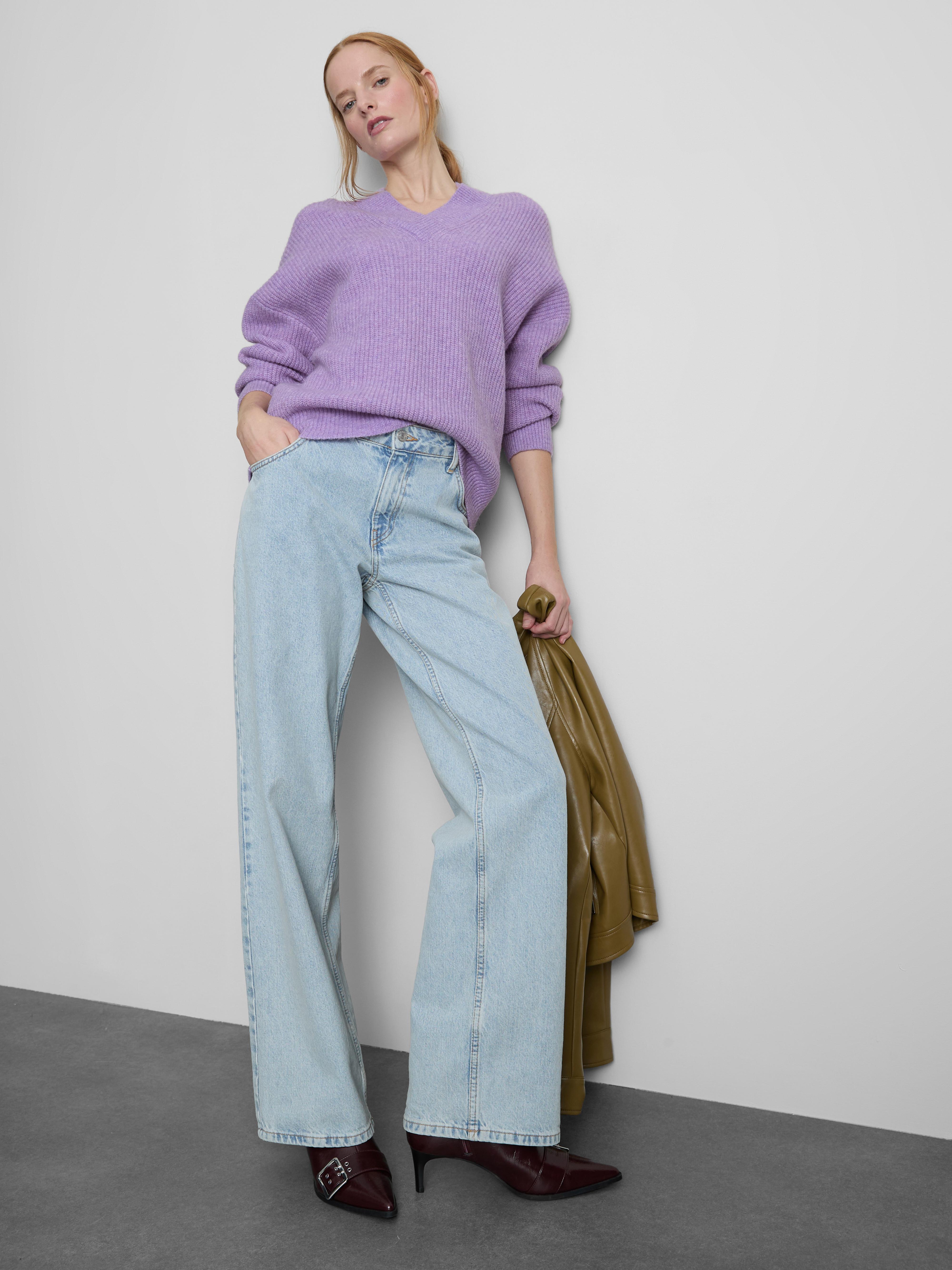 Ribbed V-Neck Sweater