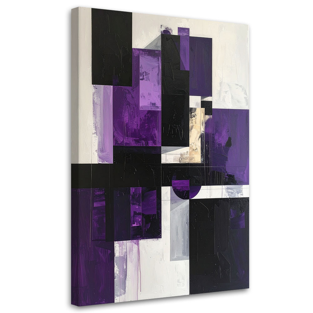 Obraz do salonu sypialni biura, Fioletowe kształty geometryczne 20x30