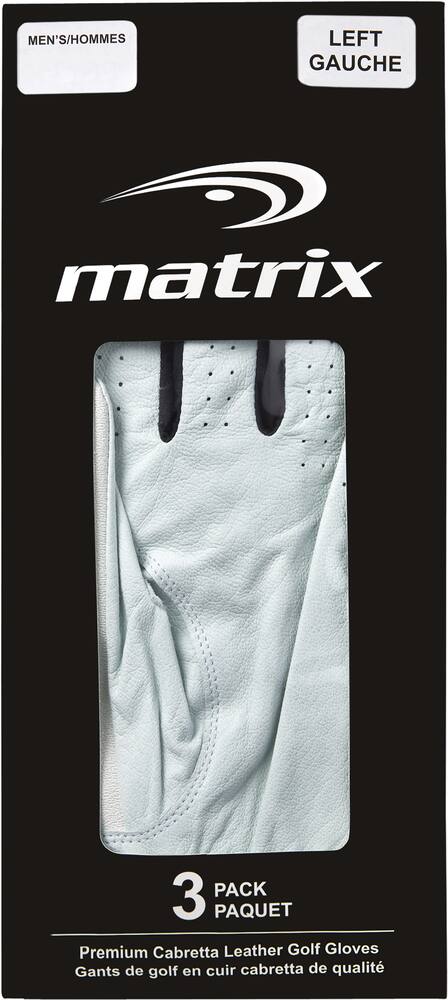 Matrix Men's Golf Gloves, Left Hand, 3-pk
